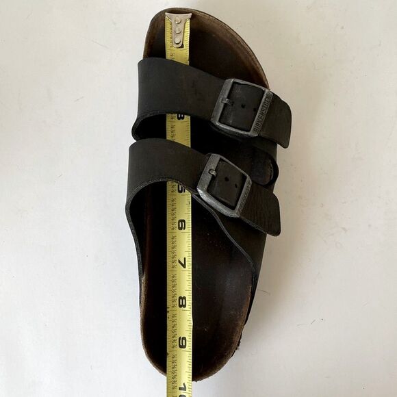 Birkenstock Black Leather Sandals Comfortable Durable US 8 - 8.5 Casual Travel - Picture 7 of 16